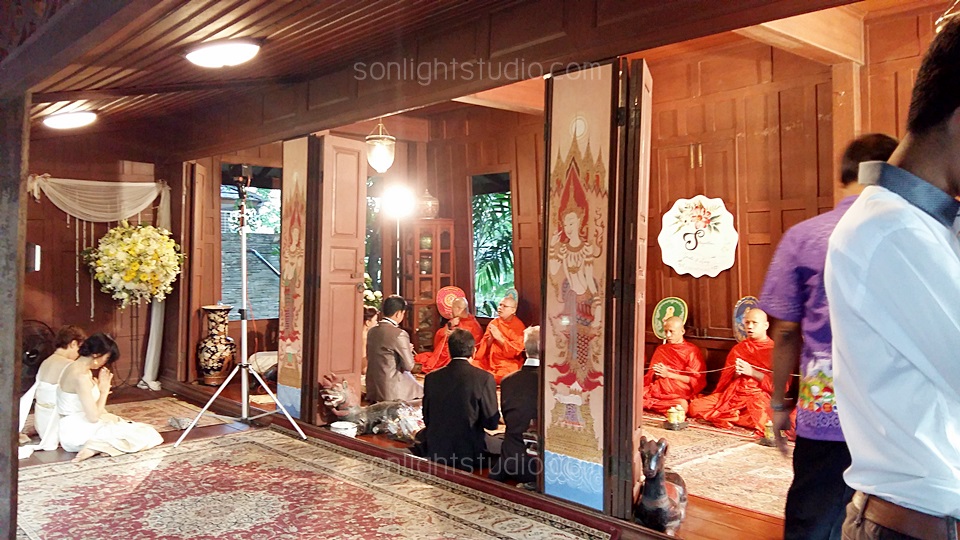 เช่าไฟต่อเนื่อง งานแต่งงาน แบบพิธีไทย ช่วงเช้า บ้านก้ามปู