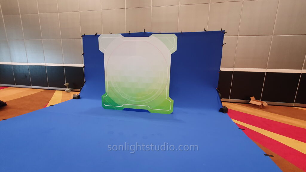 ฉากผ้าน้ำเงิน Blue Screen กว้าง6เมตร สำหรับไลฟ์สด