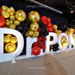 ไฟ Up Light ส่องโลโก้ Dr.Pong งานเลี้ยงปีใหม่ ที่ตึกช้าง รัชโยธิน