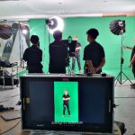 ฉากผ้าสีเขียว green screen กว้าง6เมตร สำหรับไลฟ์สดสัมมนาออนไลน์