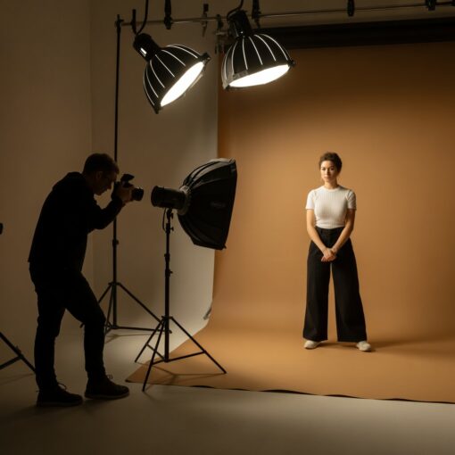 ตัวอย่างภาพ Portrait บนฉากกระดาษสีน้ำตาล