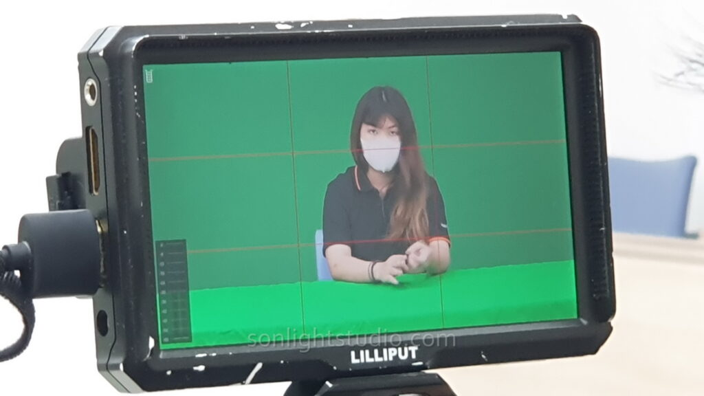 ฉากผ้าสีเขียว ถ่ายสัมภาษณ์ พร้อมไฟต่อเนื่อง LED